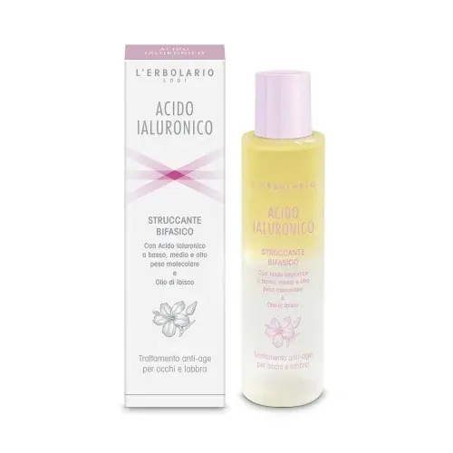 Двуфазна емулсия за почистване на грим Lérbolario с хиалуронова киселина 125 ml.