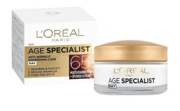 Подхранващ дневен крем против бръчки 65+ LÓreal Age Specialist 50 ml.