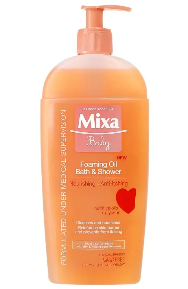 Бебешка гел-пяна с масла за вана и душ Mixa Baby 400 ml.