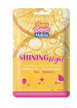 Malizia Bon Bons Shining Bright Тъканна маска за лице с Юзу и Витамин С 25 мл.