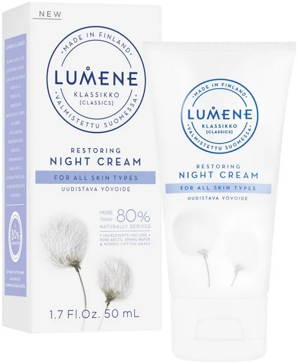 Възстановяващ нощен крем за всеки тип кожа Lumene Klassikko 50 ml.