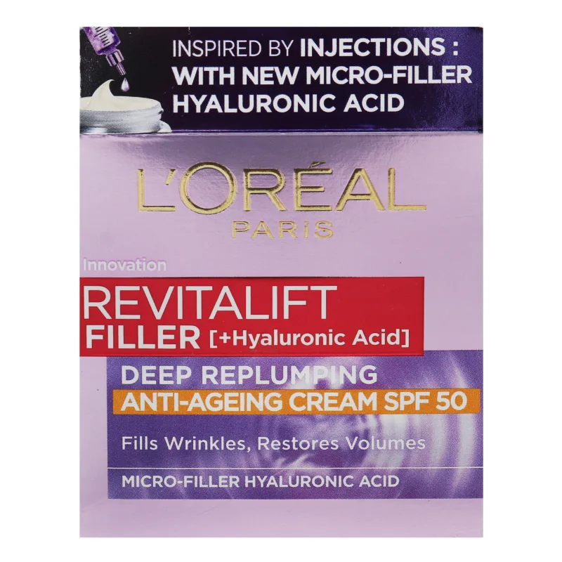 Дневен крем против бръчки SPF 50 LÓreal Revitalift Filler 50 ml.