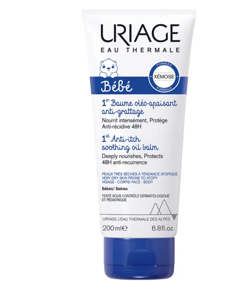 Uriage Bebe успокояващ олио-балсам за бебета и деца 200 мл.