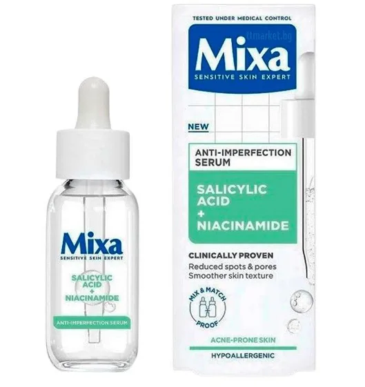 Серум против несъвършенства Mixa Salicylic Acid + Niacinamide 30 мл.