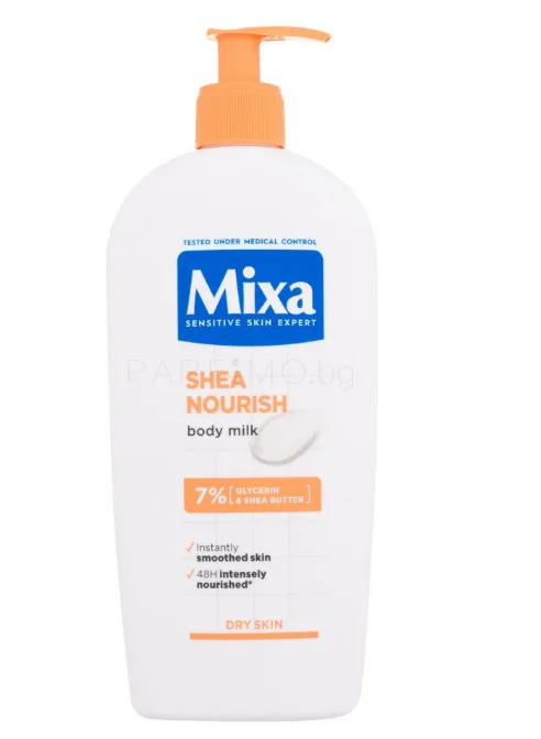 Интензивно подхранващо мляко за суха кожа Mixa Shea Nourish 400 ml.