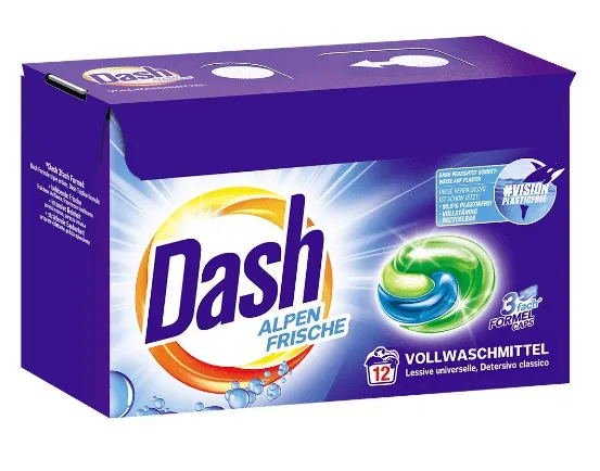Dash Alpen Frische Капсули 3в1 за бели дрехи, 12 бр.