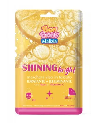 Malizia Bon Bons Shining Bright Тъканна маска за лице с Юзу и Витамин С 25 мл.