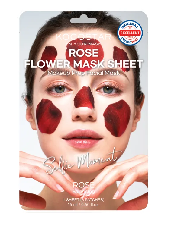 Kocostar Rose Flower Mask Sheet Текстилна маска за лице на парченца с екстракт от Роза 15 мл.