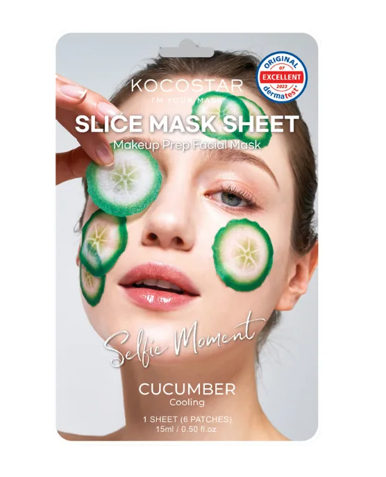 Kocostar Slice Mask Sheet (Cucumber) Текстилна маска за лице на парченца с Краставица 15 мл.