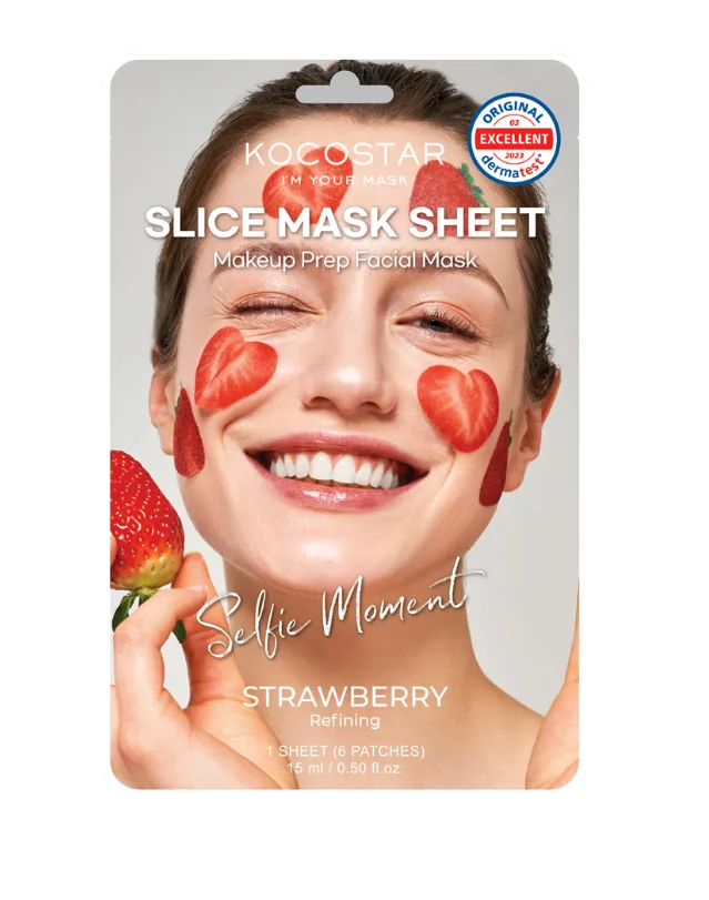Kocostar Slice Mask Sheet Strawberry Текстилна маска за лице на парченца с Ягода 15 мл.