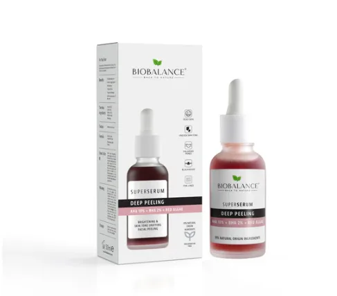 Biobalance Супер серум за дълбок пилинг с AHA 10% + BHA 2% + Червени водорасли 30 мл.